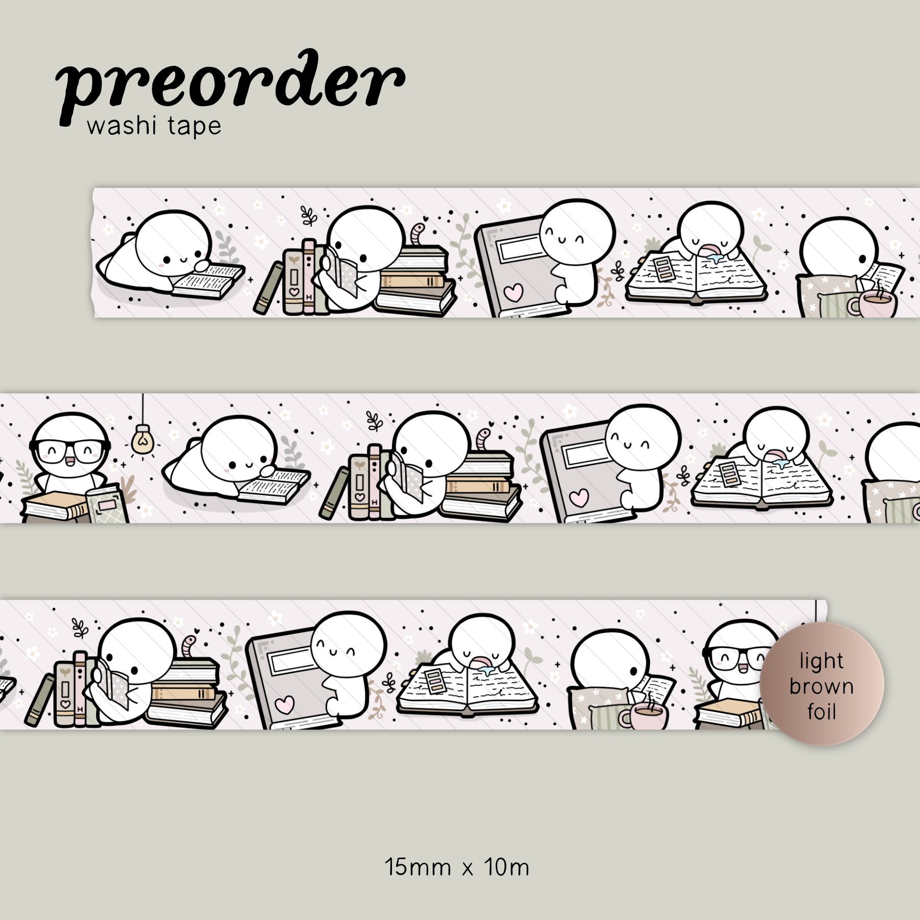 Reading & Resting 2.0 Washi Tape - 15mm
