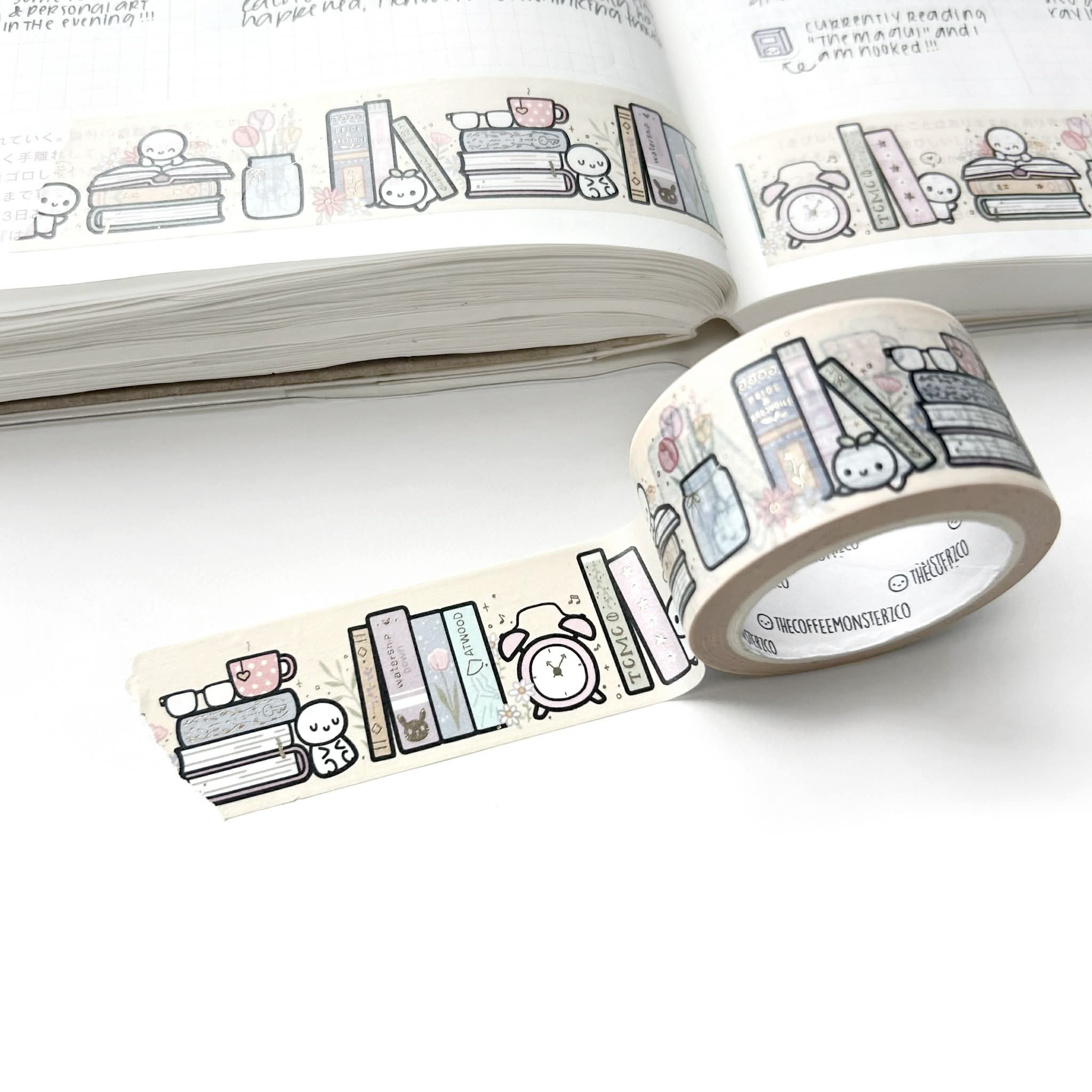 Spring Bookshelf Washi Tape - 1” (limit 1 per customer)