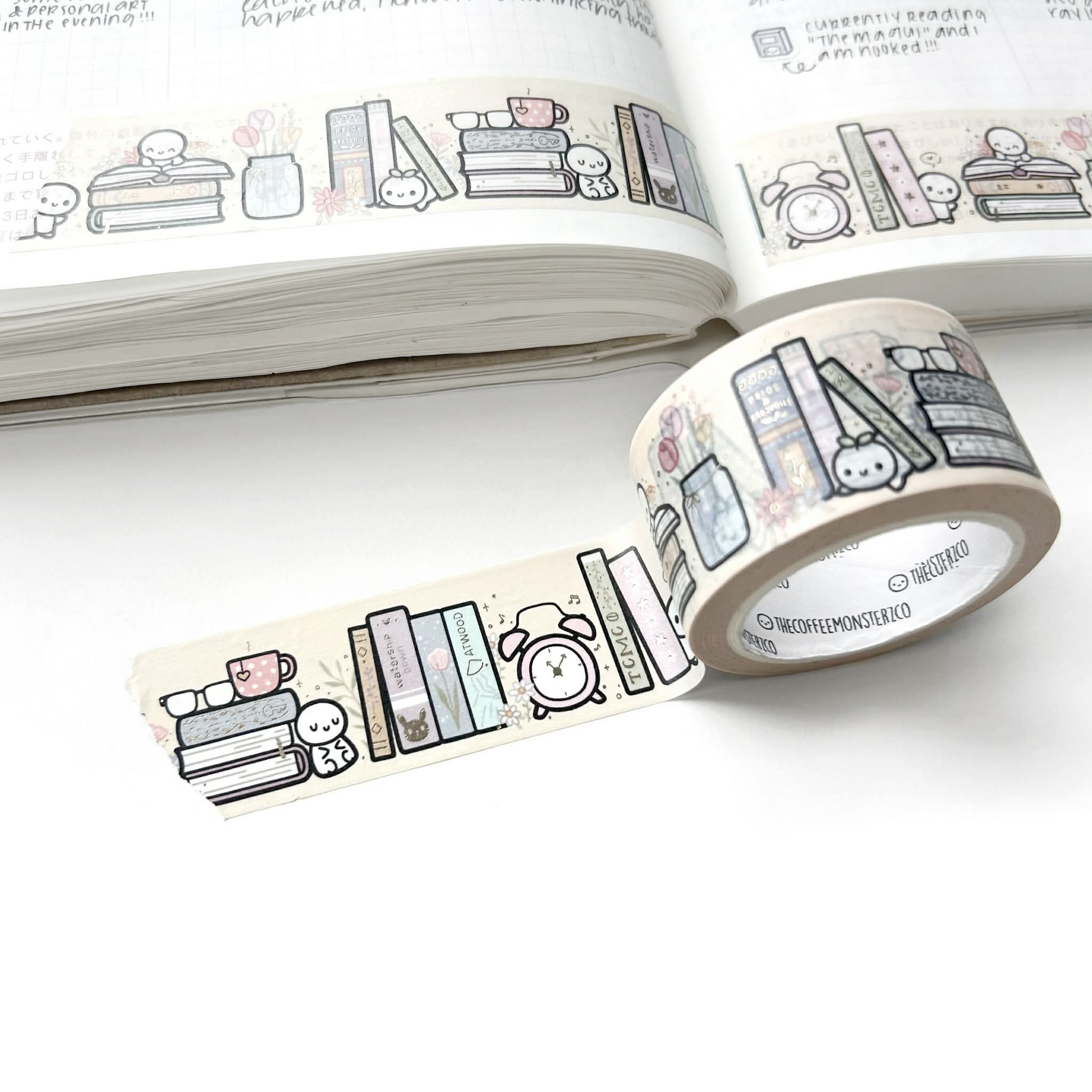 Spring Bookshelf Washi Tape - 1” (limit 1 per customer)