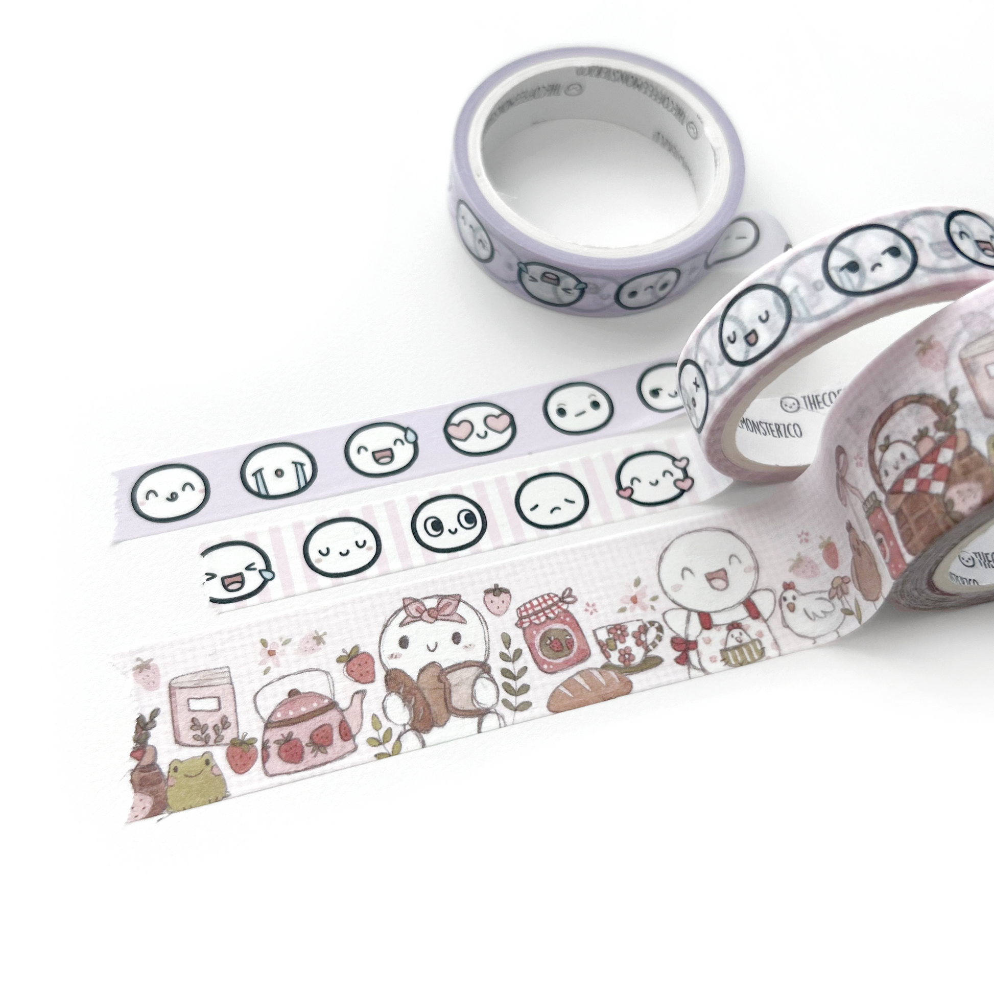 Taro Emoti Heads Sample Washi Tape - 10mm