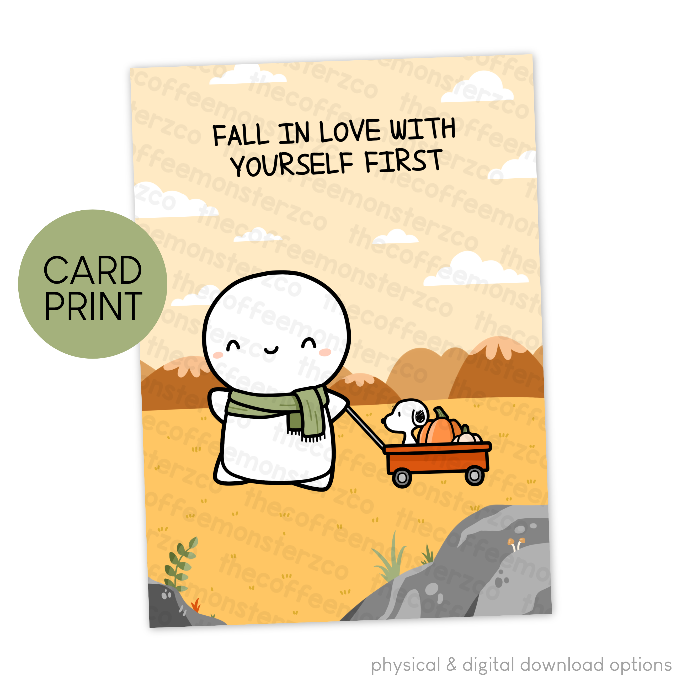 Fall In Love With Yourself First - Card Print