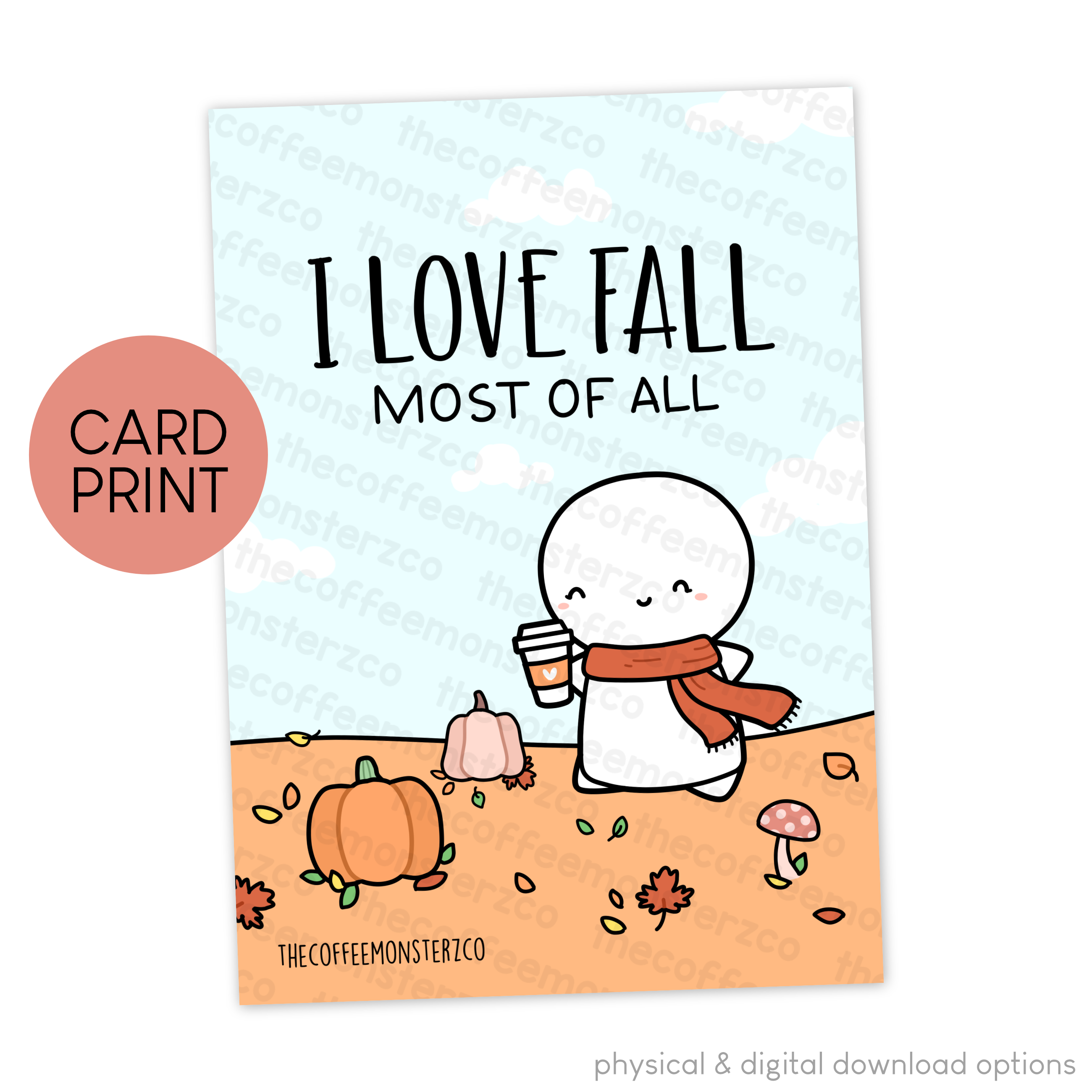 I Love Fall Most of All - Card Print