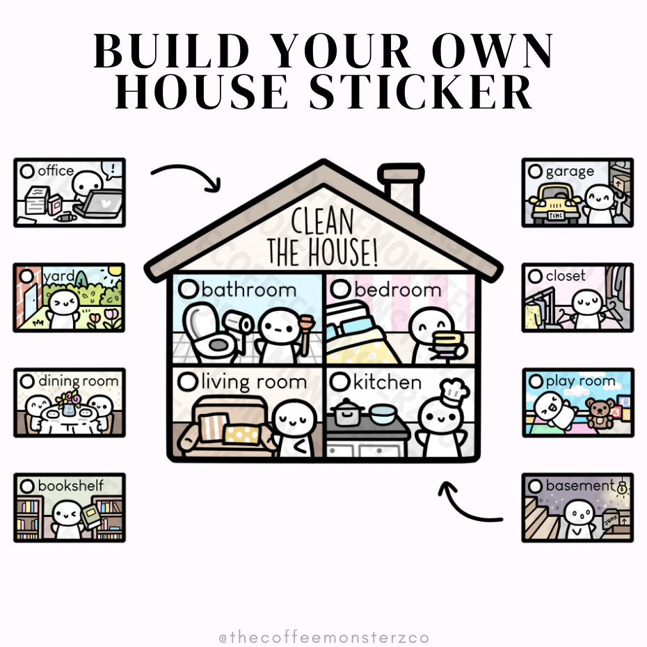 Building House Sticker Build Your Own House Sticker – TheCoffeeMonsterzCo