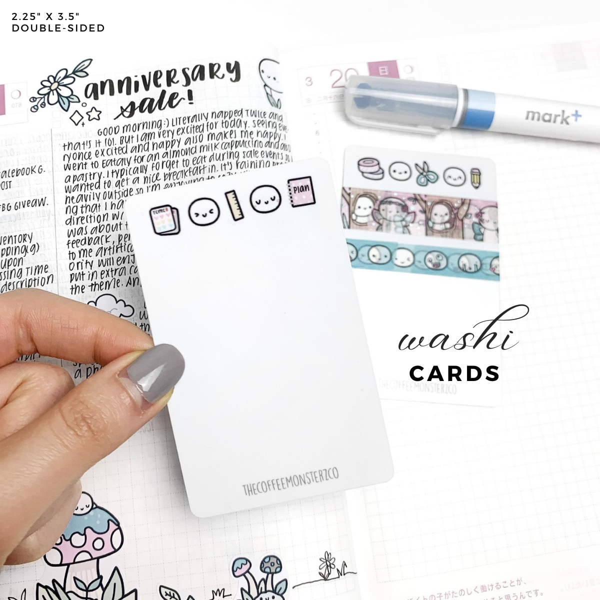 Misfit Stationery Doodles - Plastic Washi Card