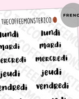 Helen's Lettering: French Days Of The Week