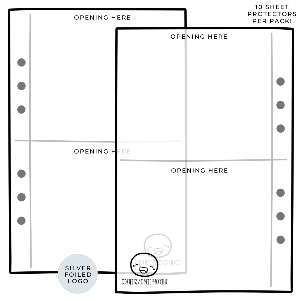 Double-Sided 2 Pocket Sheet Protector - Sticker Binder Accessory