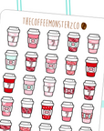 holiday red coffee cups(FINAL STOCK), TheCoffeeMonsterzCo
