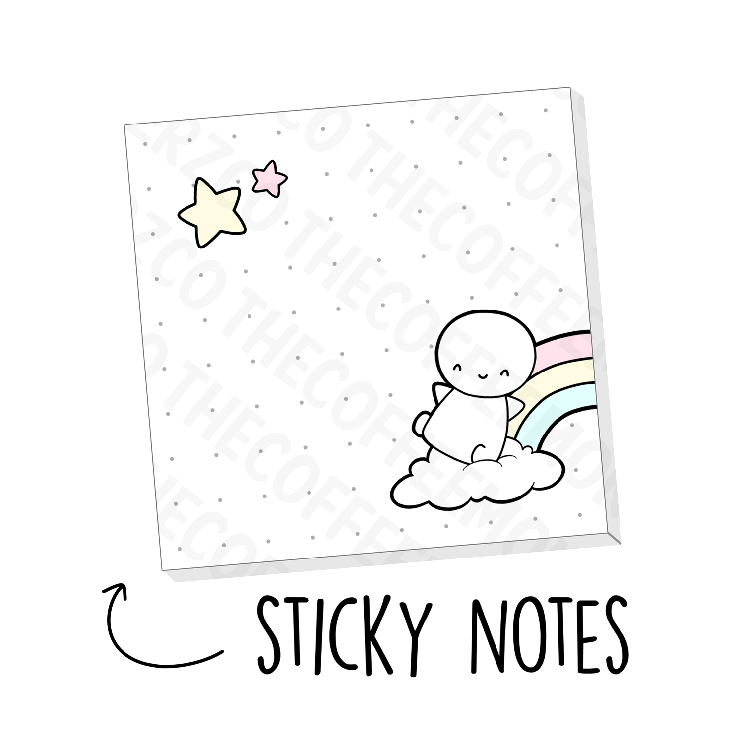 Rainbow Dot Grid Sticky Notes (1 per customer)