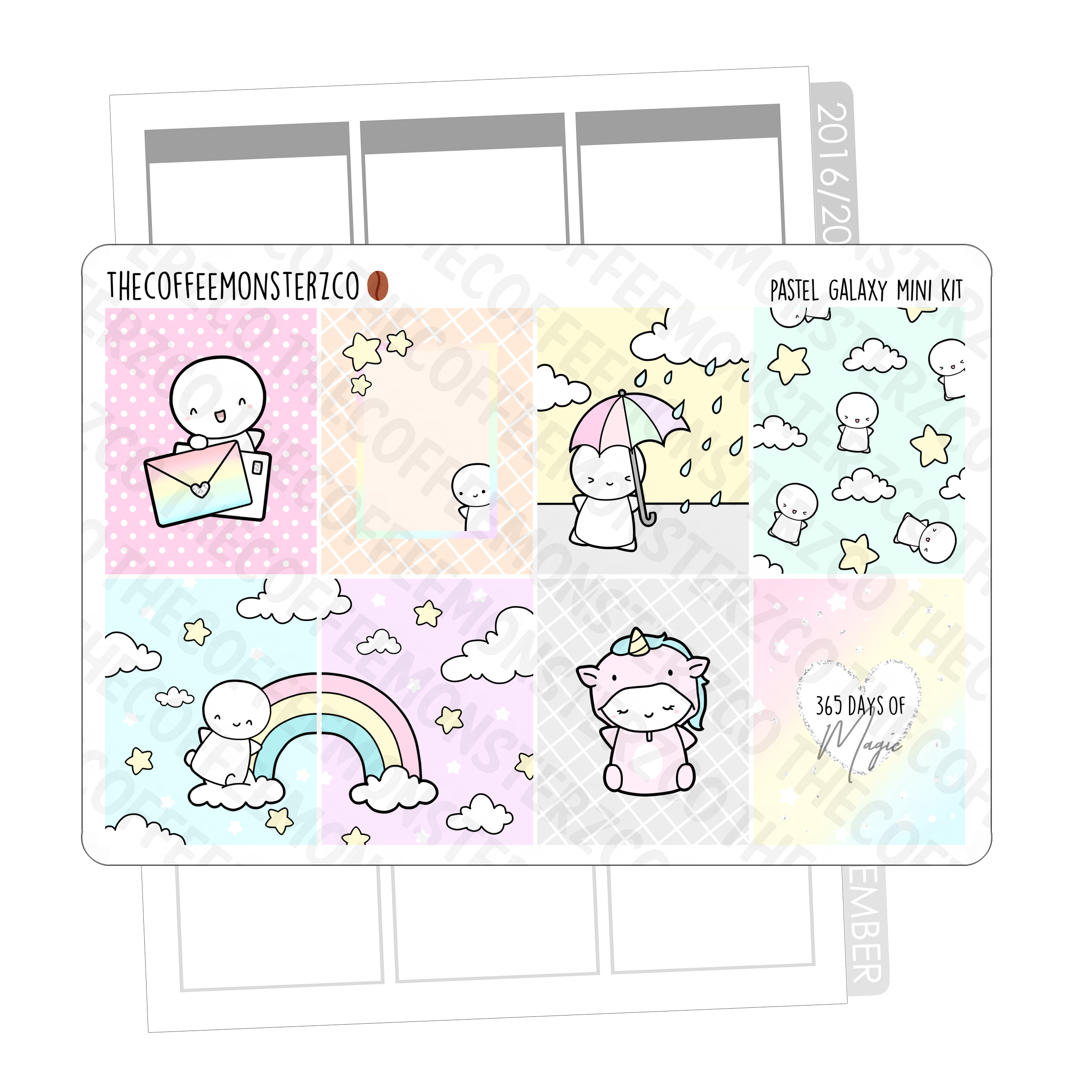 Pastel Galaxy Emoti Mini Kit, TheCoffeeMonsterzCo