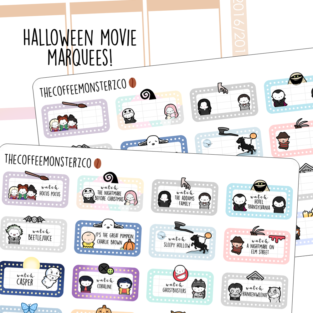 Halloween Movie Marathon Marquees