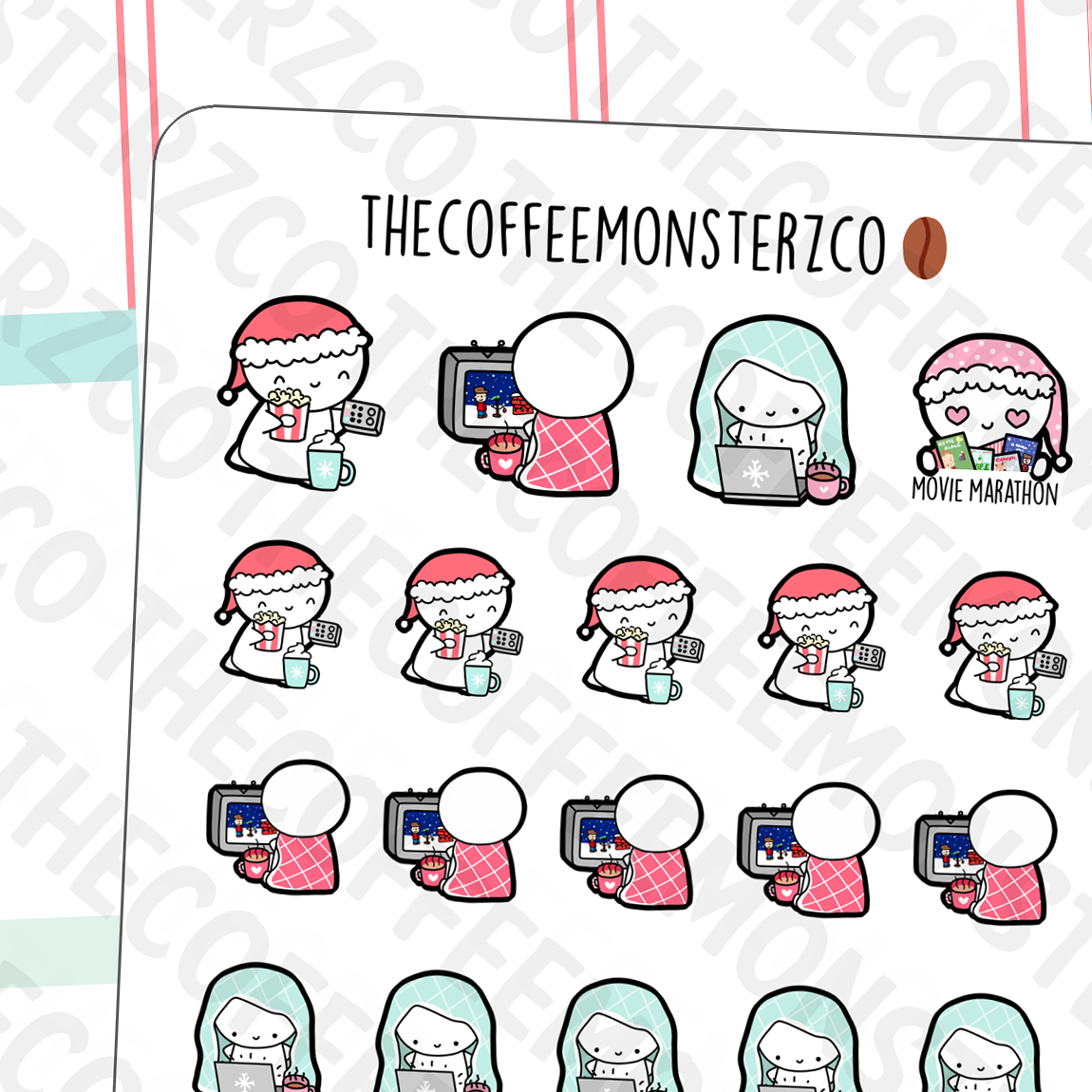Christmas Movie Night Emotis