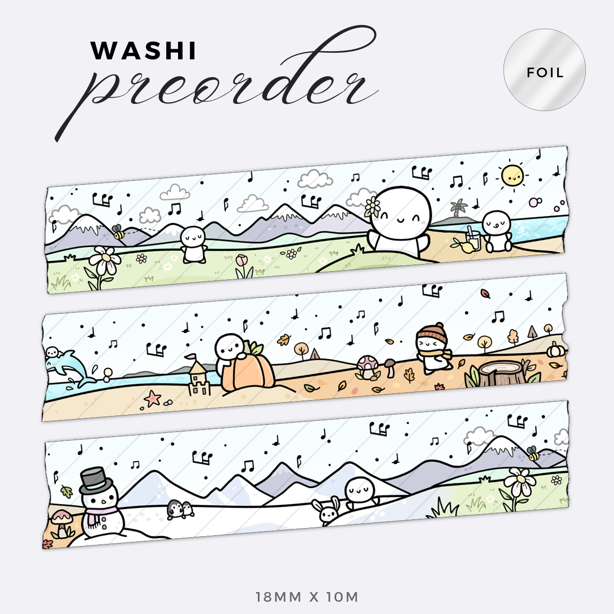 The Four Seasons Washi Tape - 18mm (1 per customer)