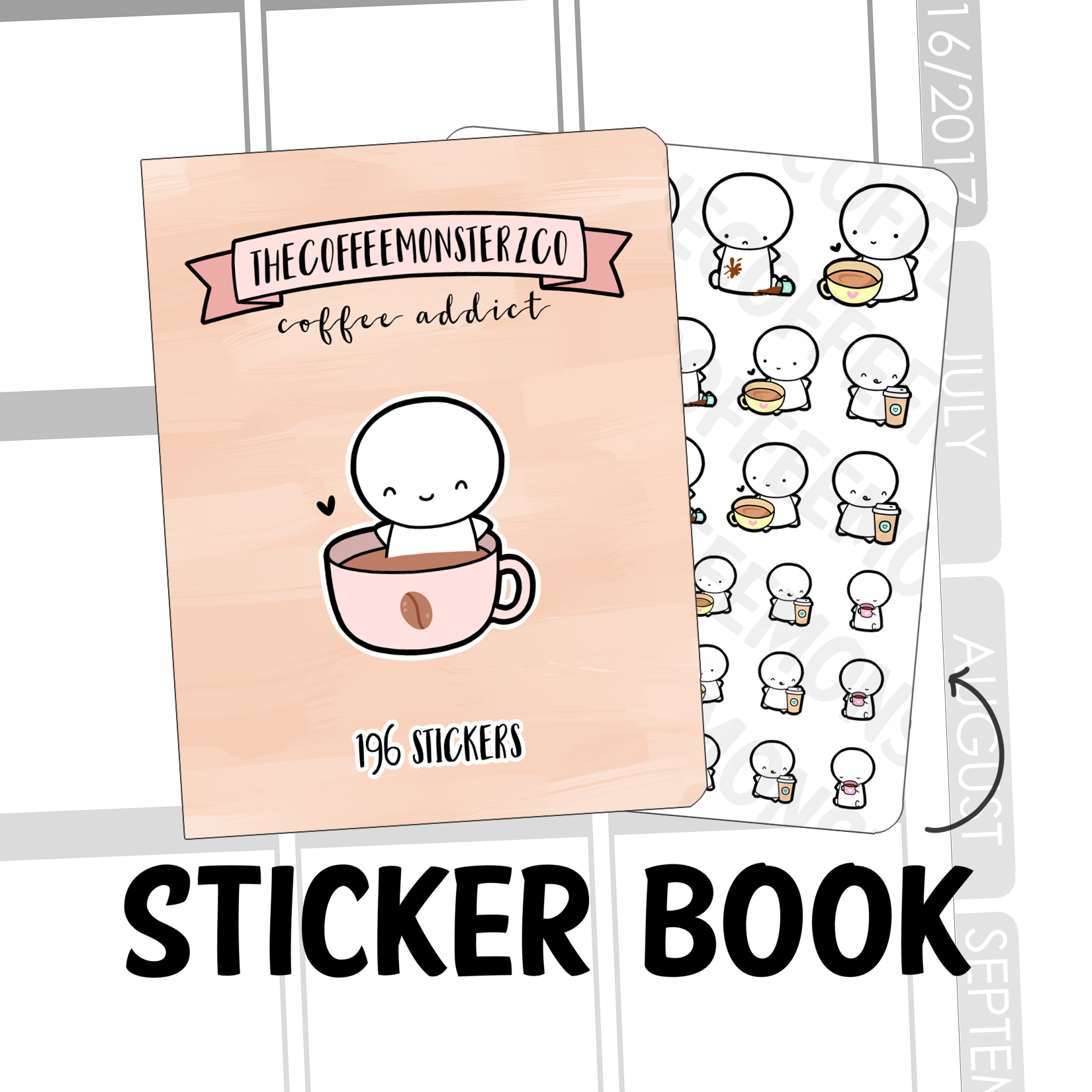 PRESALE Coffee Addict Sticker Book (8 Pages), TheCoffeeMonsterzCo