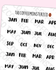 Helen's Lettering: Abbreviated Months