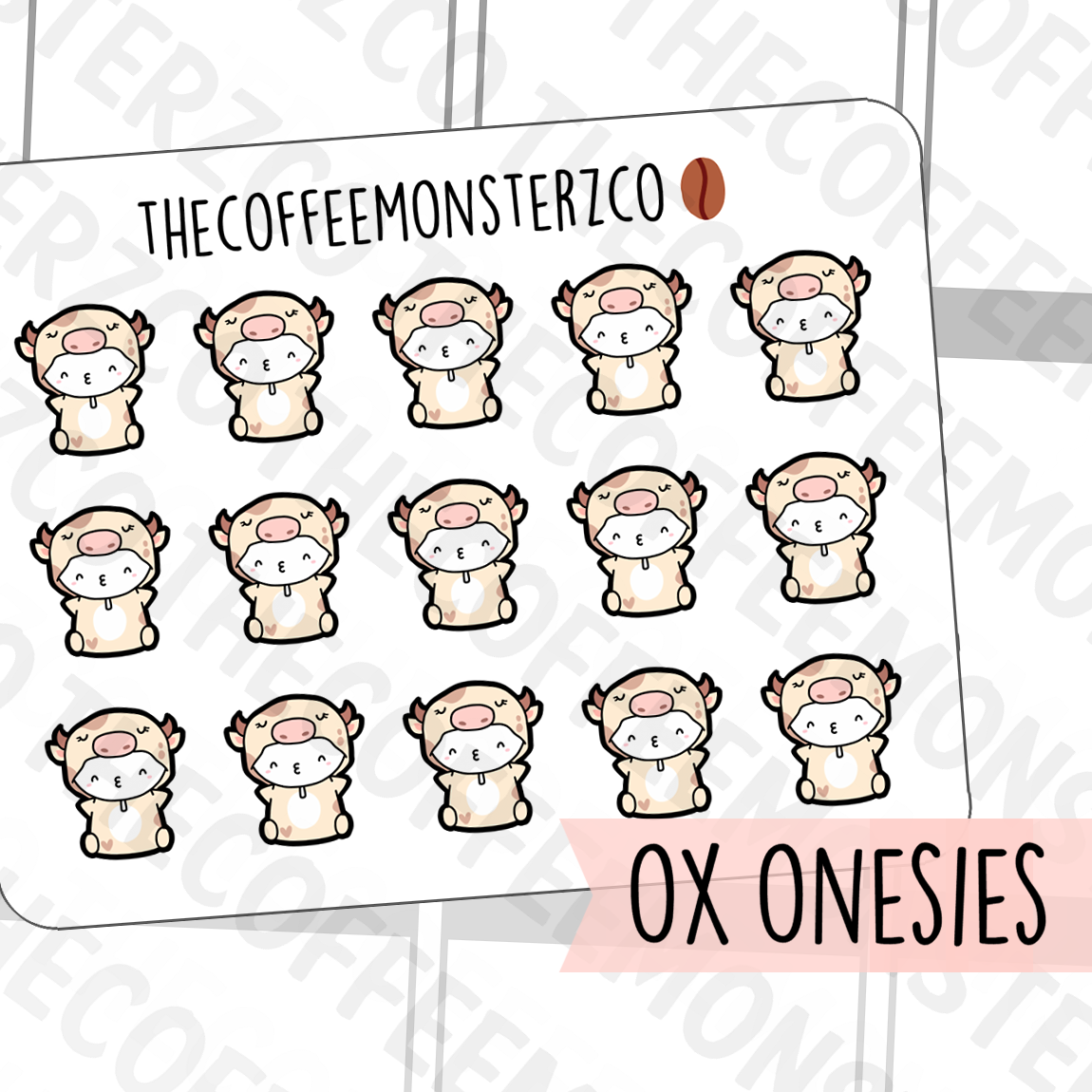 Ox Onesie Emotis, TheCoffeeMonsterzCo