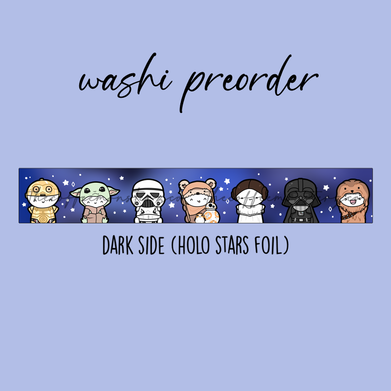 Dark Side Emoti Washi Tape - 15mm - TheCoffeeMonsterzCo