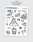 The Four Biomes Large Doodle Washi Stickers