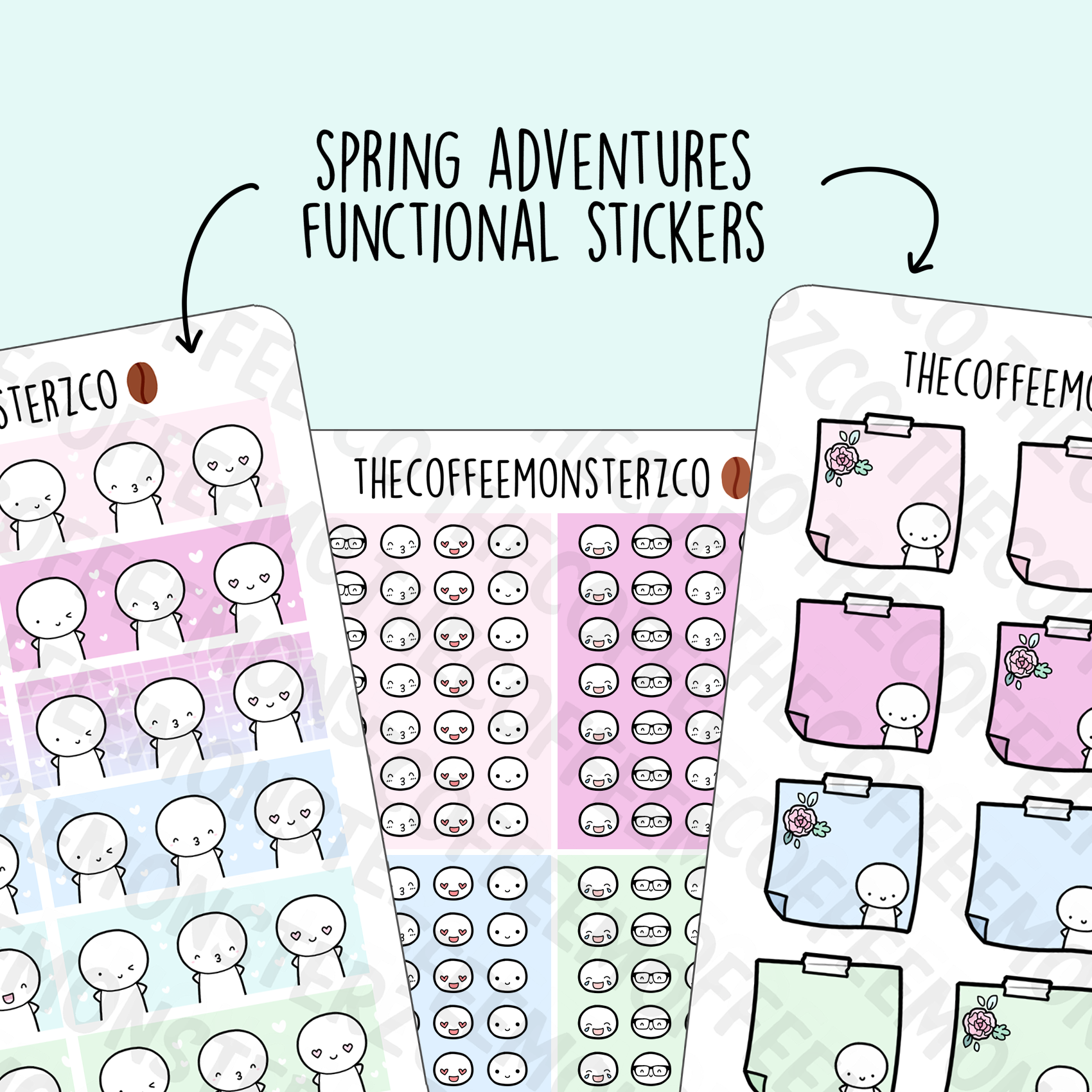 Spring Adventures Emotis Functional Stickers