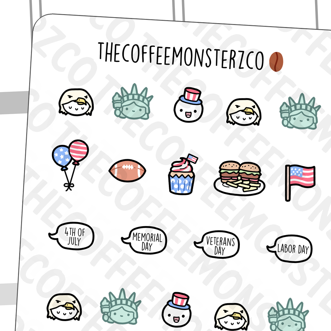 USA Doodles - TheCoffeeMonsterzCo