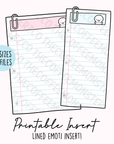 Emoti Lined Insert Printable (Digital Files)