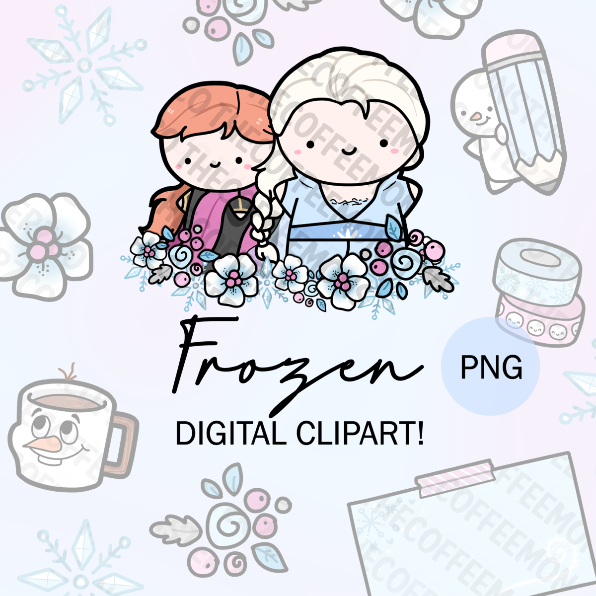 Frozen Emotis Clipart (Digital Files)