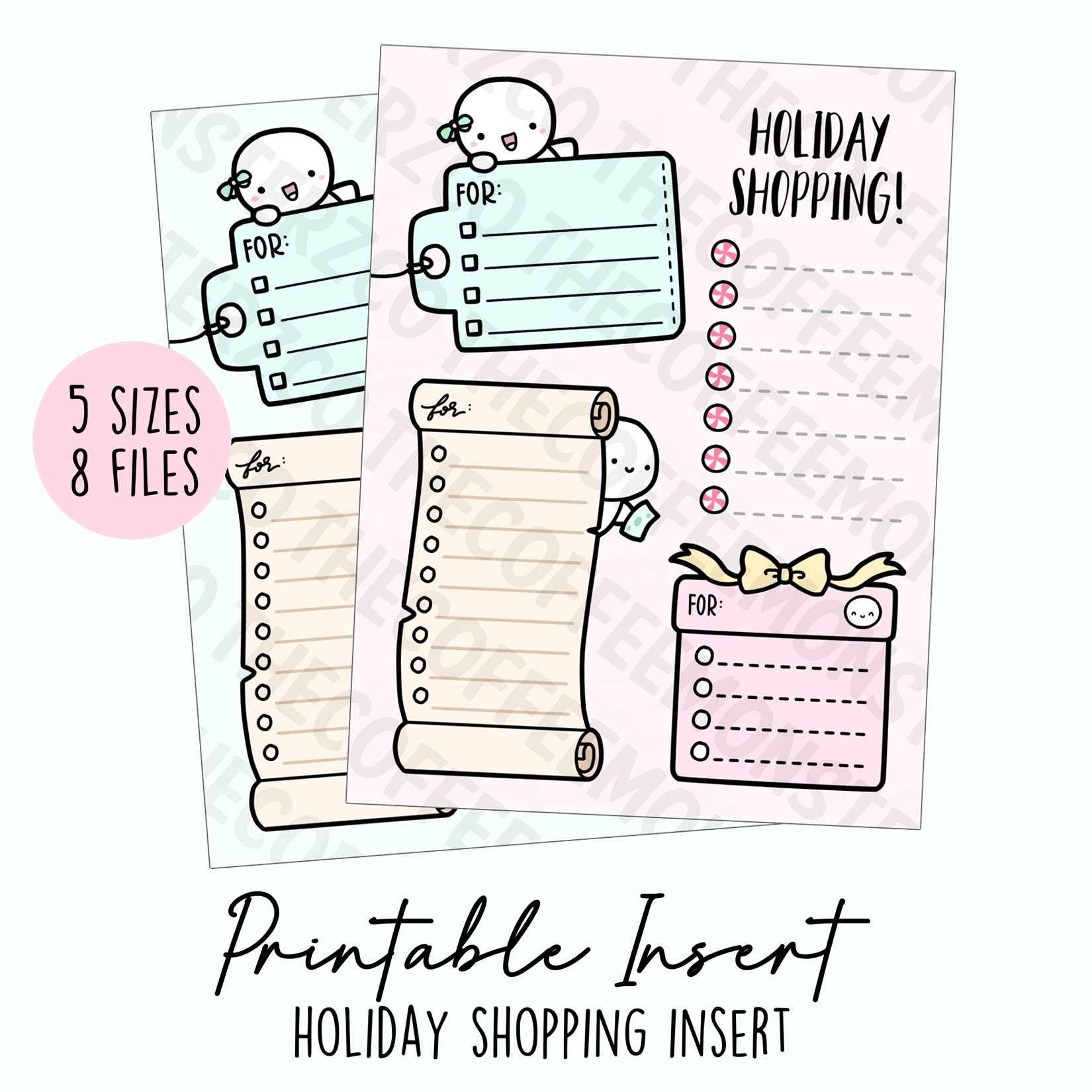 Holiday Shopping Insert Printable (Digital Files) – TheCoffeeMonsterzCo