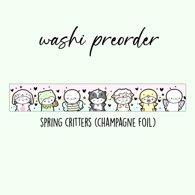 Spring Critters Emoti Washi Tape - 15mm - TheCoffeeMonsterzCo