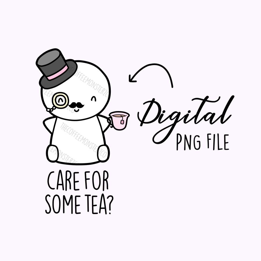 Fancy Tea Emoti (Digital File), TheCoffeeMonsterzCo