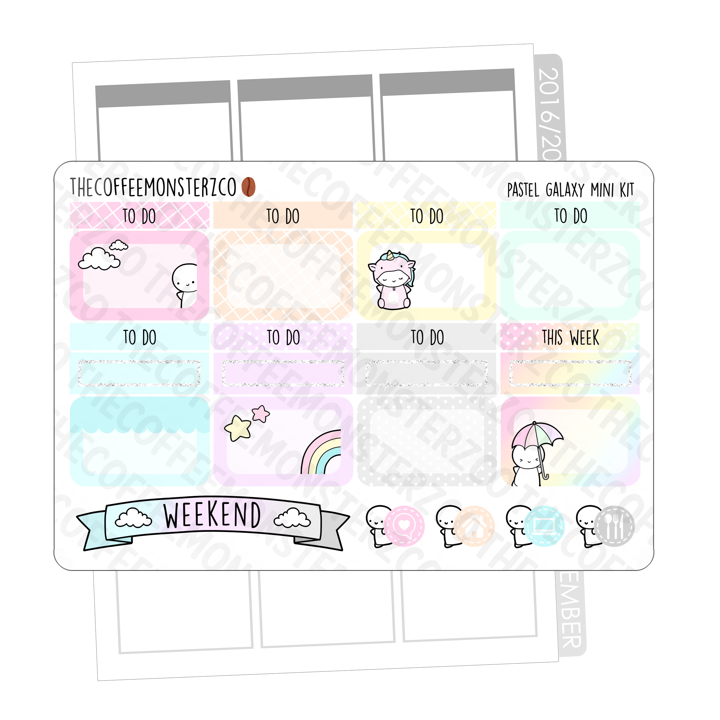 Pastel Galaxy Emoti Mini Kit, TheCoffeeMonsterzCo