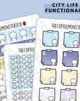 City Life Emoti Functional Stickers - TheCoffeeMonsterzCo