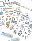 The Four Biomes Large Doodle Washi Stickers