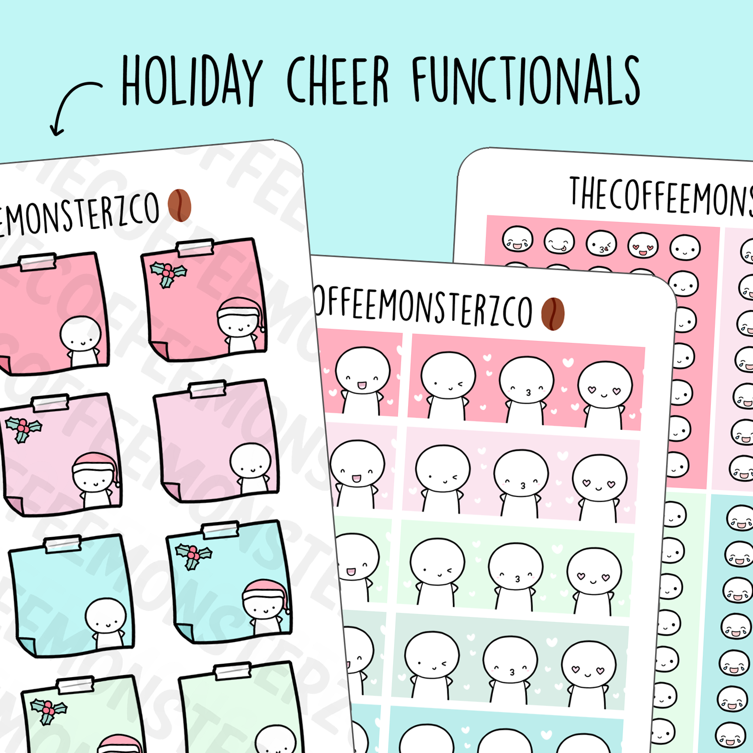 Holiday Cheer Emotis Functional Stickers (FINAL STOCK)