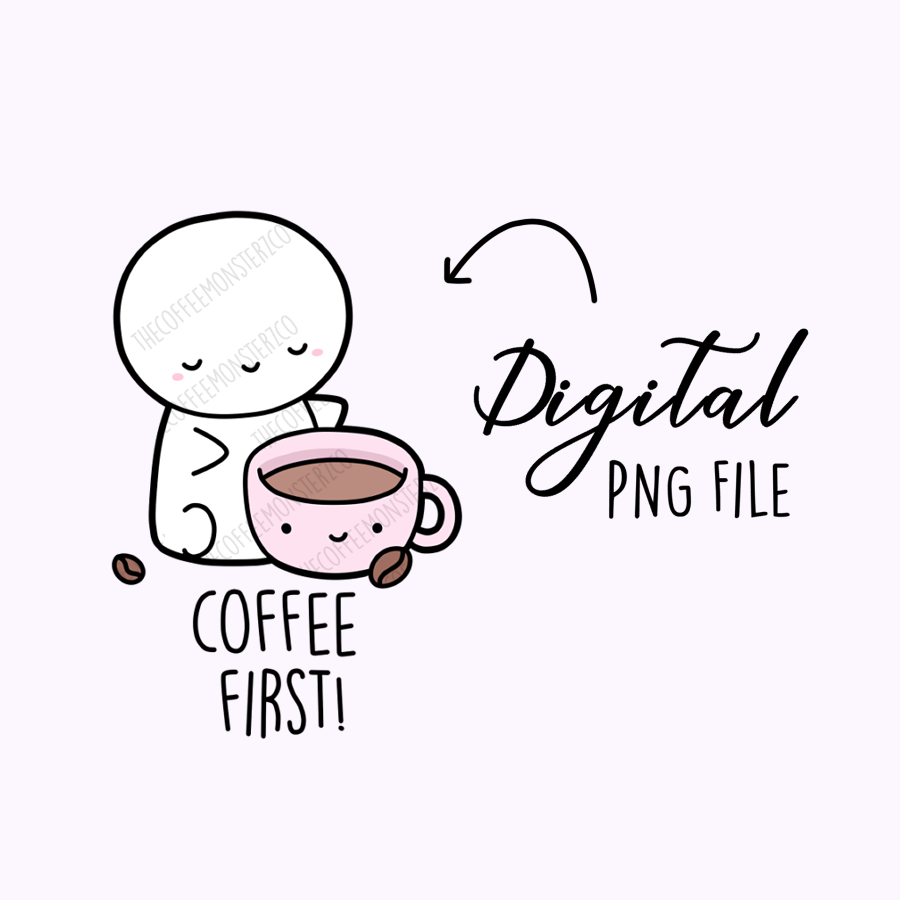 Coffee Time Emoti (Digital File), TheCoffeeMonsterzCo