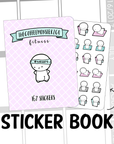 PRESALE Fitness Emotis Sticker Book (6 Pages), TheCoffeeMonsterzCo