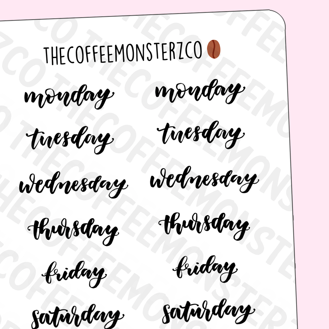 Helen&#39;s Lettering: Days of the Week
