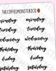 Helen's Lettering: Days of the Week