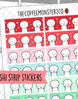 Christmas Emoti Washi Strip Stickers (FINAL STOCK), TheCoffeeMonsterzCo