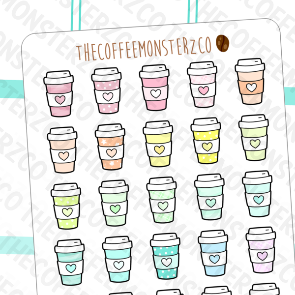 rainbow coffee cups, TheCoffeeMonsterzCo
