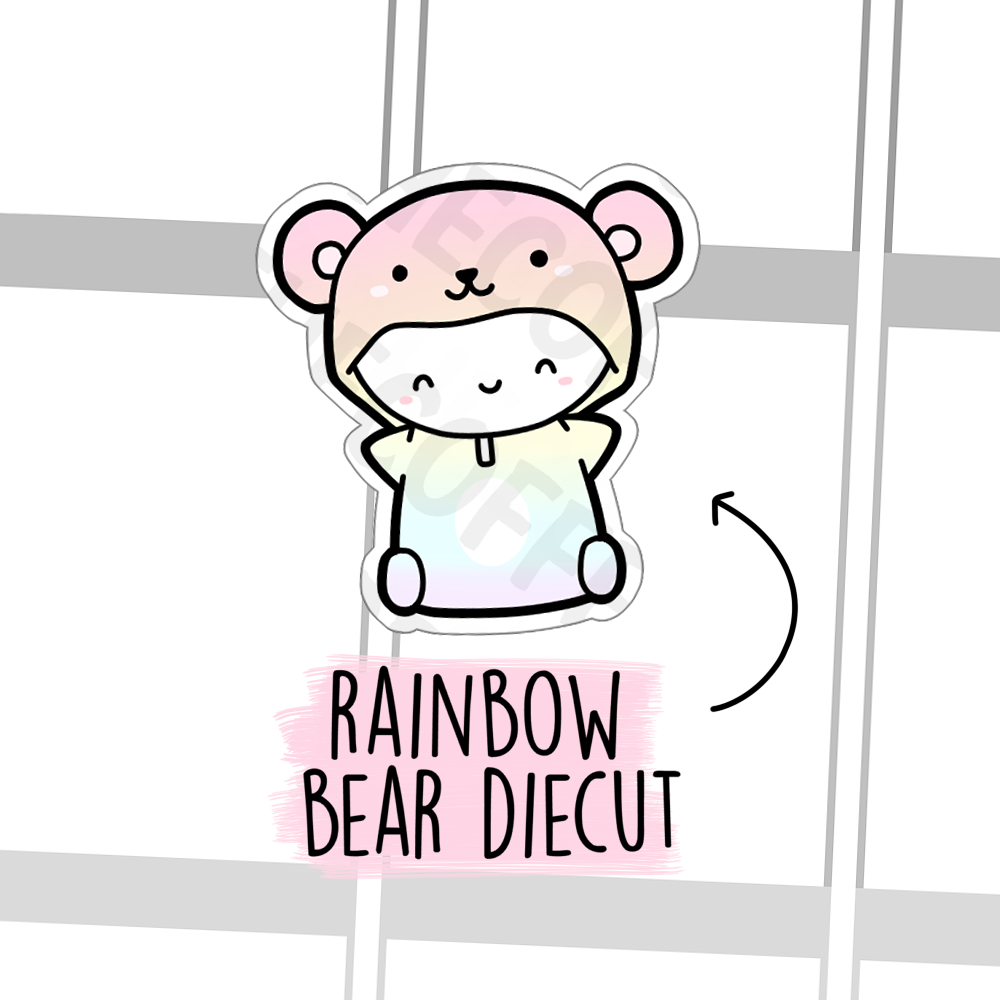 Rainbow Bear Onesie Die Cut, TheCoffeeMonsterzCo