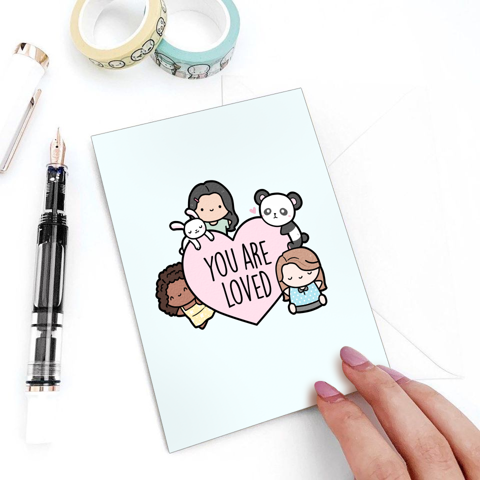 You are loved (Folded Greeting Card) - TheCoffeeMonsterzCo