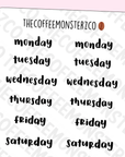 Helen's Lettering: Bold Days of the Week - TheCoffeeMonsterzCo