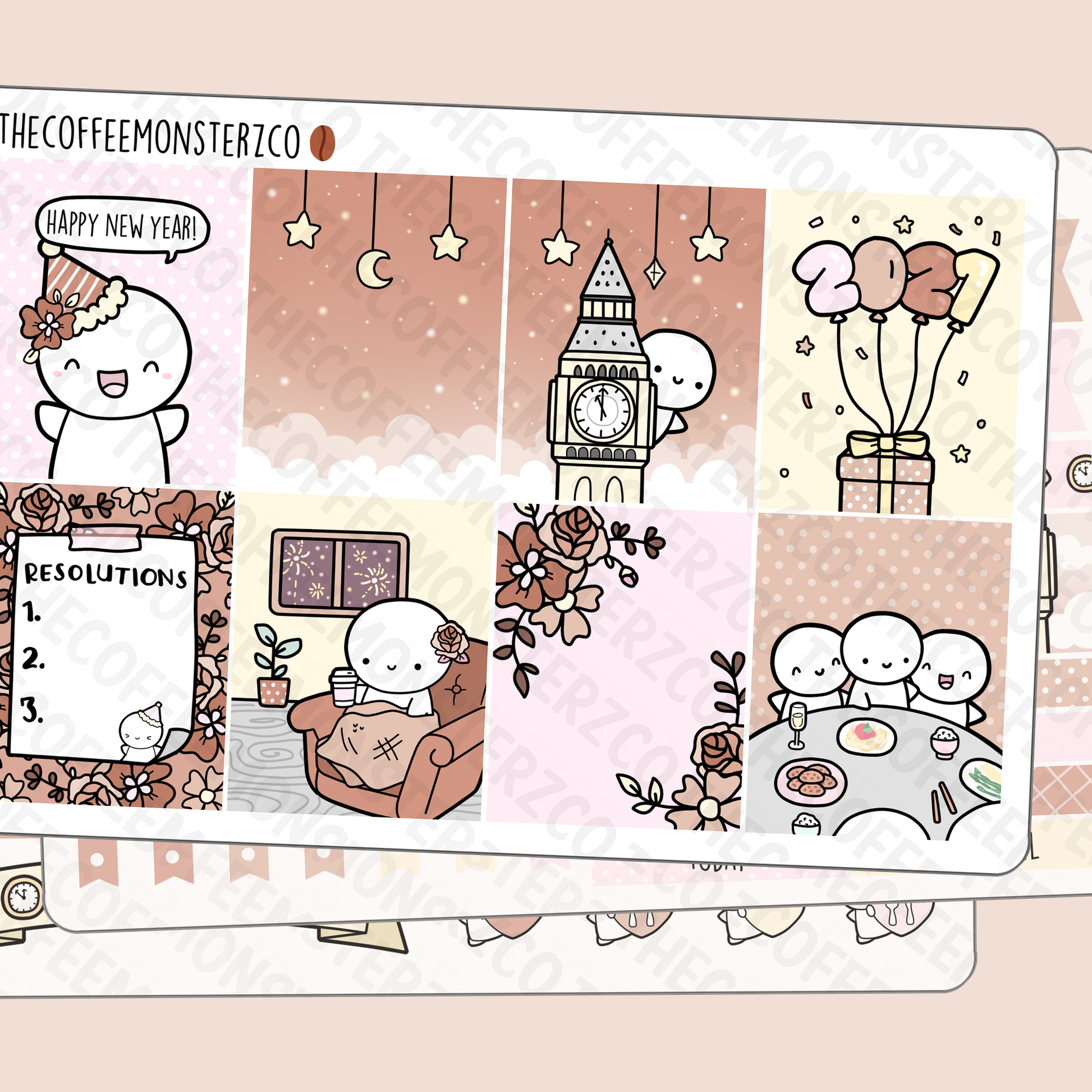 2021 New Years Emoti Mini Kit - TheCoffeeMonsterzCo