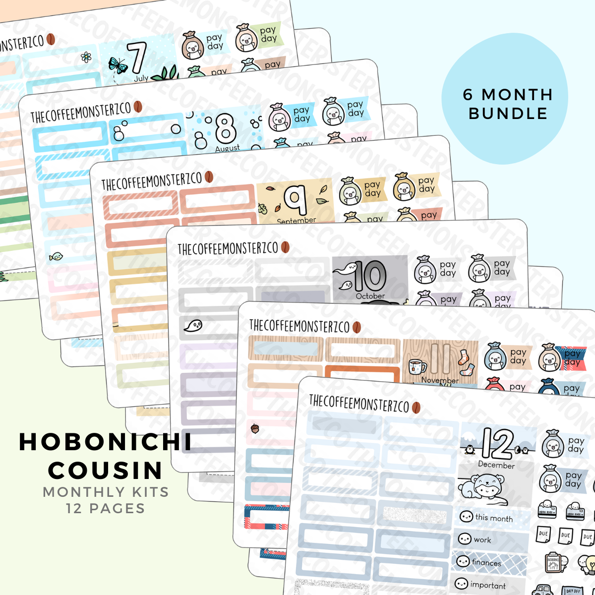 2022 Hobonichi Cousin Monthly Kits (second half)