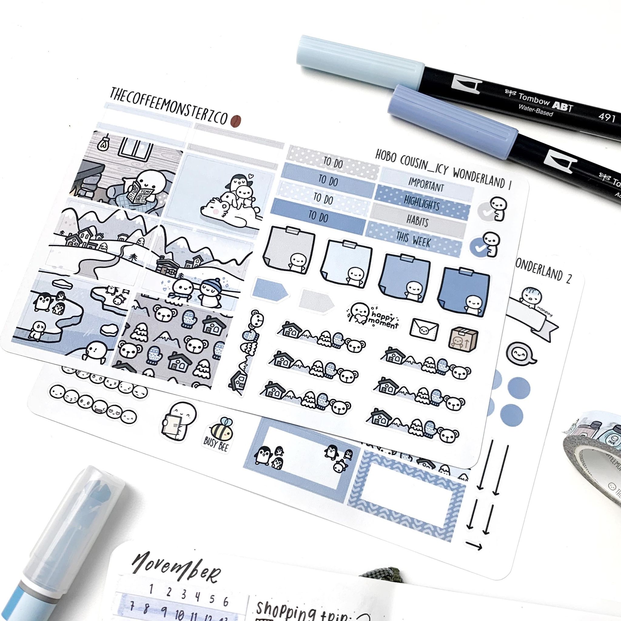Icy Wonderland Hobonichi Cousin Kit