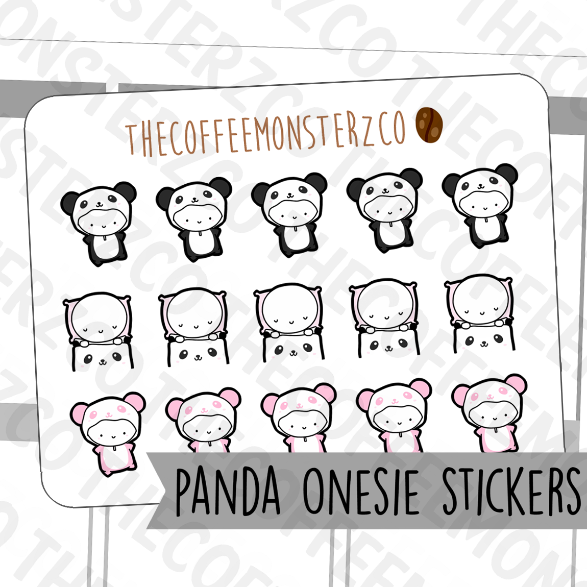 Panda Onesie Emotis, TheCoffeeMonsterzCo