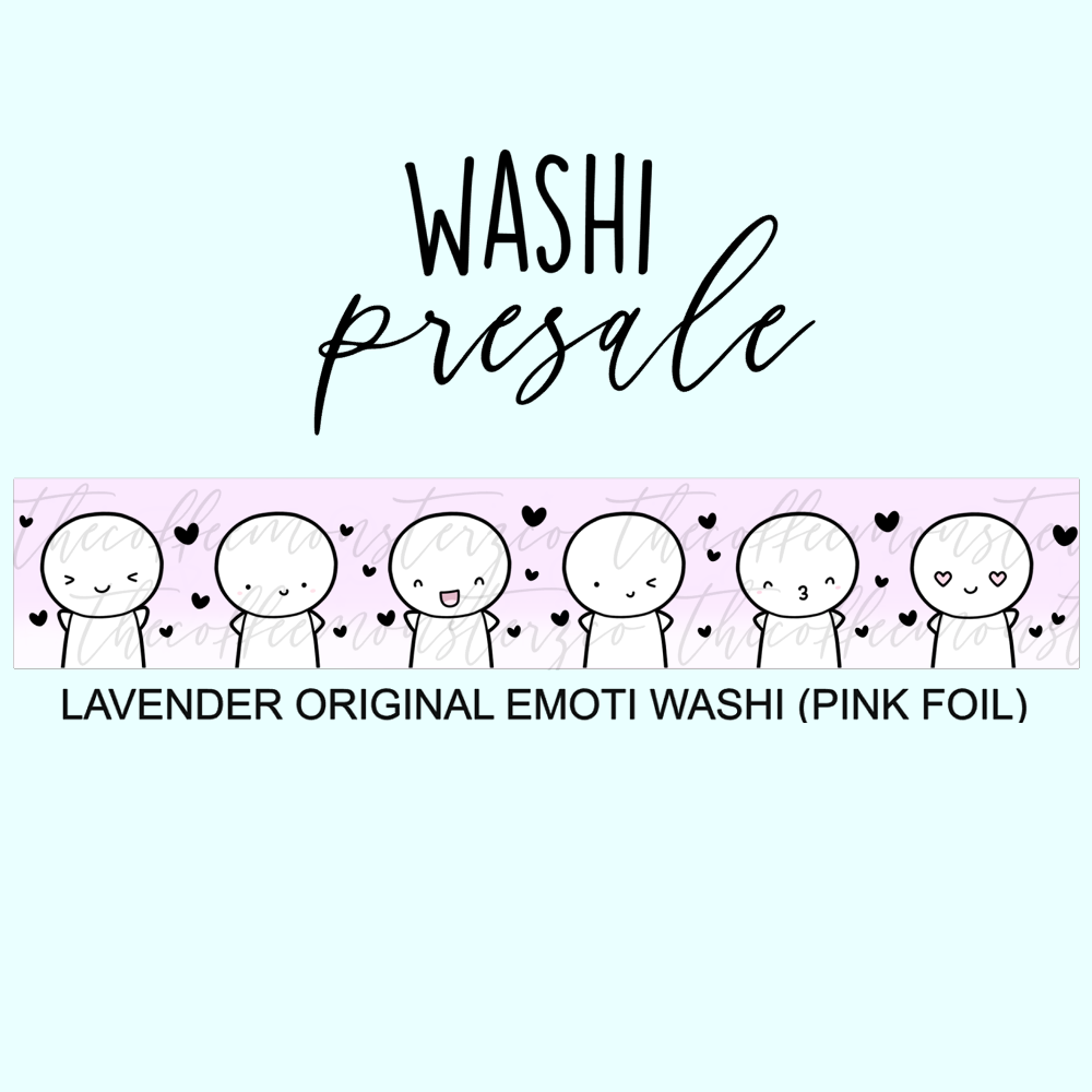 PRESALE Lavender Gradient Emoti Washi Tape (Pink Foil)