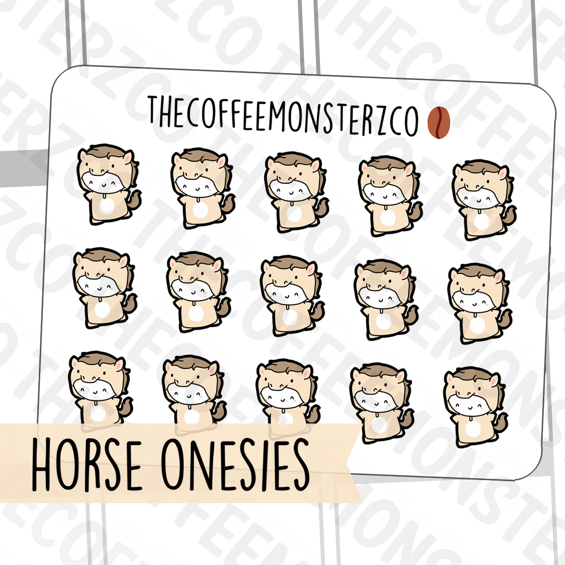 Horse Onesie Emotis, TheCoffeeMonsterzCo