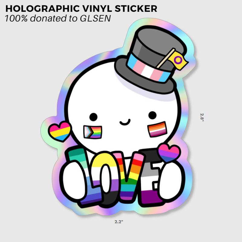 2021 Pride Fundraiser: Holographic LOVE Emoti Vinyl