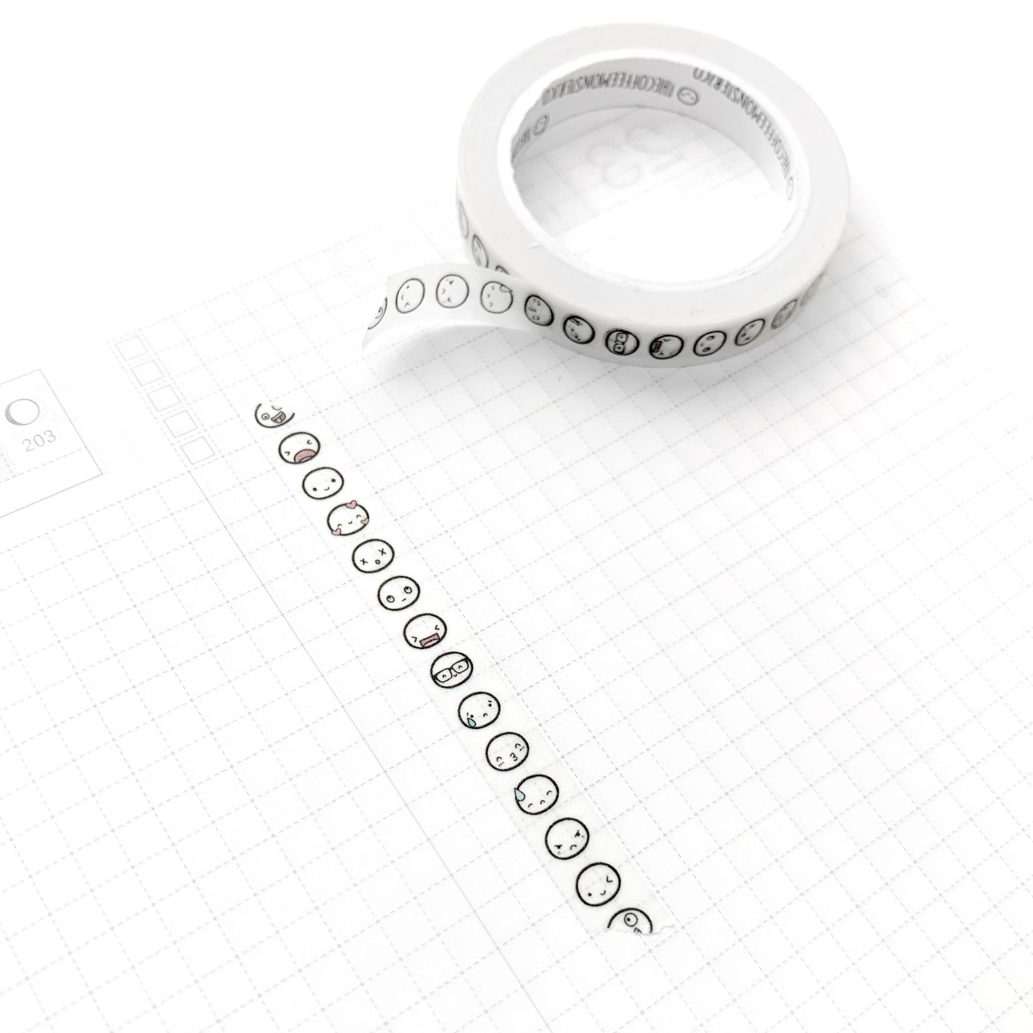 Vertical Emoti Heads Washi Tape - 7mm