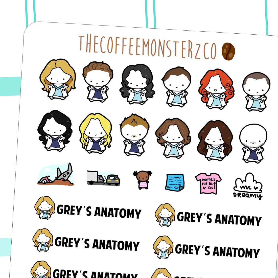 grey's anatomy emotis, TheCoffeeMonsterzCo